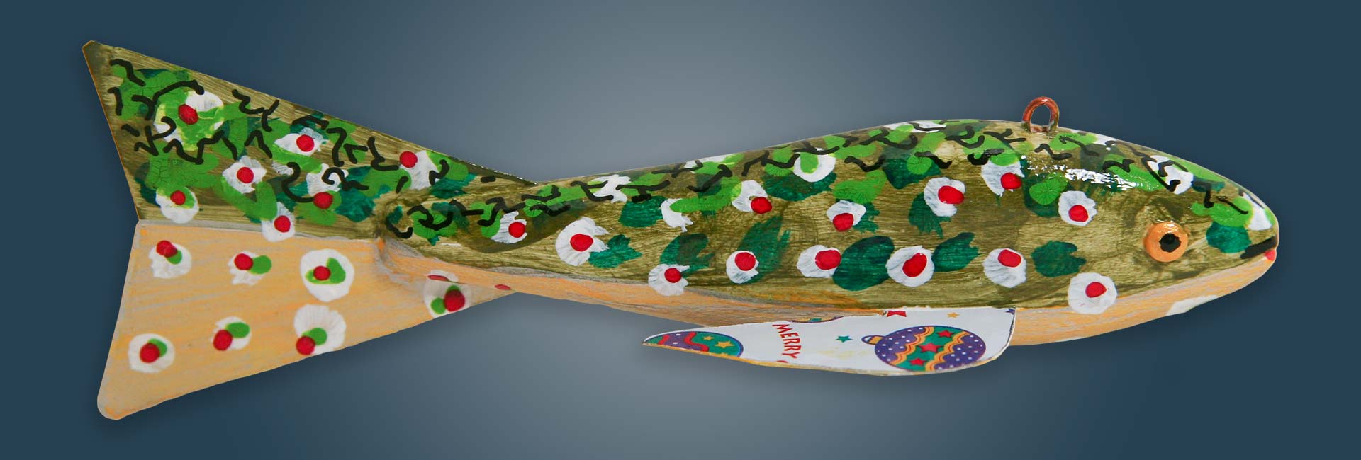 Christmas Fish Decoy Folk Art