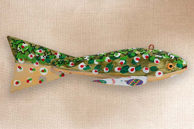 Christmas Fish Decoy Folk Art