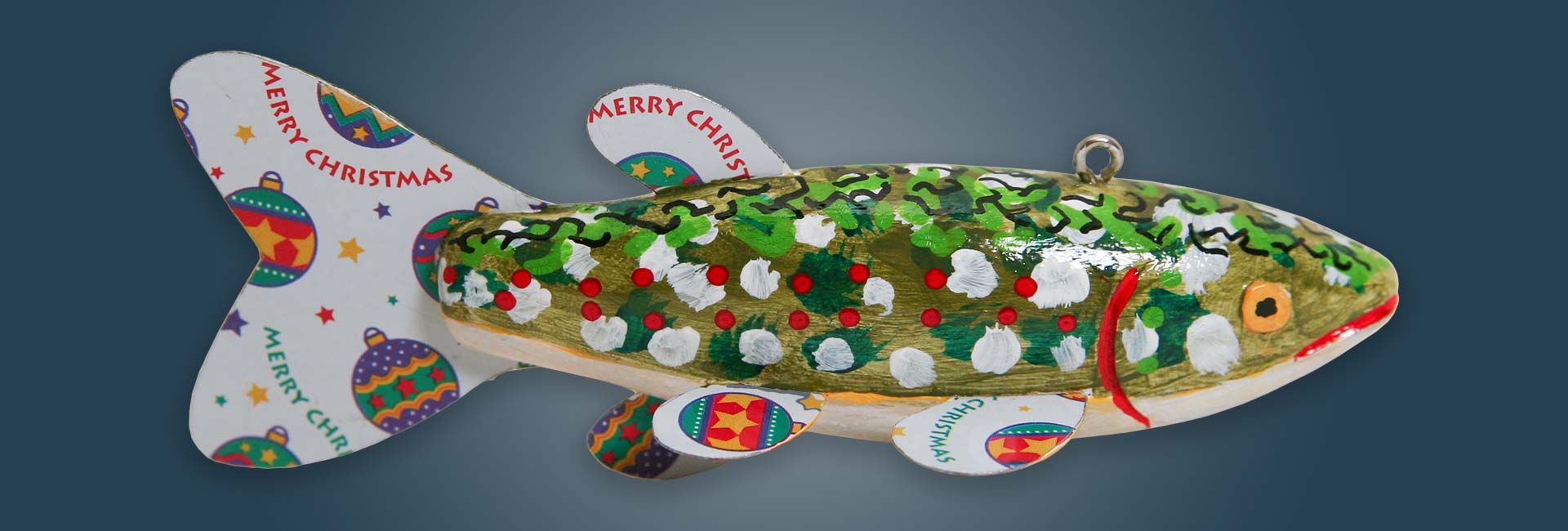 Christmas Fish Decoy Folk Art